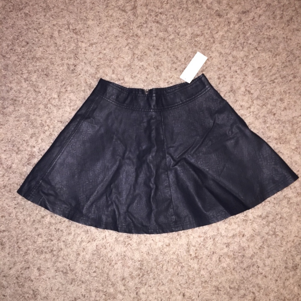 Leatherette Flare Skirt